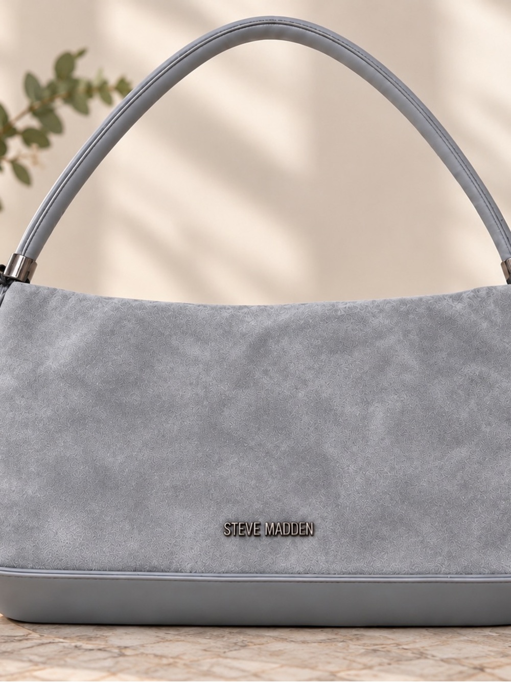 Steve Madden Soft Gray Shoulder Bag with Silver Hardware- NWT